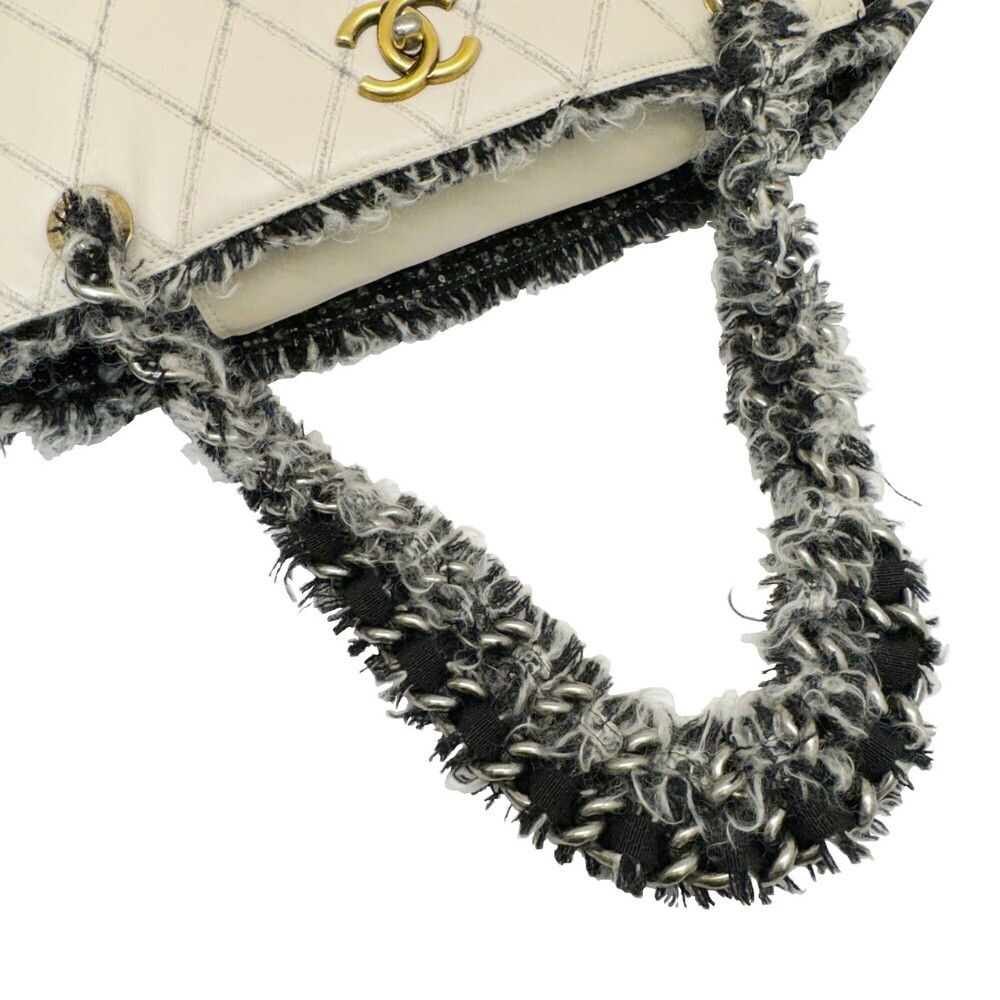 CHANEL Black Leather Logo Tote Bag - Picture 10 of 12